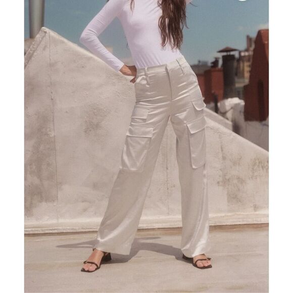 Catherine Gee Cargo Pant in Silver NWT Size 2 - Picture 4 of 10